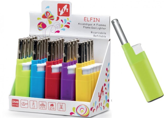 zapaľovač ELFIN 12cm plamienkový, mix farieb
