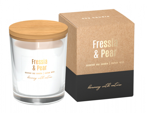 Sviečka v skle FRESSIA & PEAR ECO vonná 130g