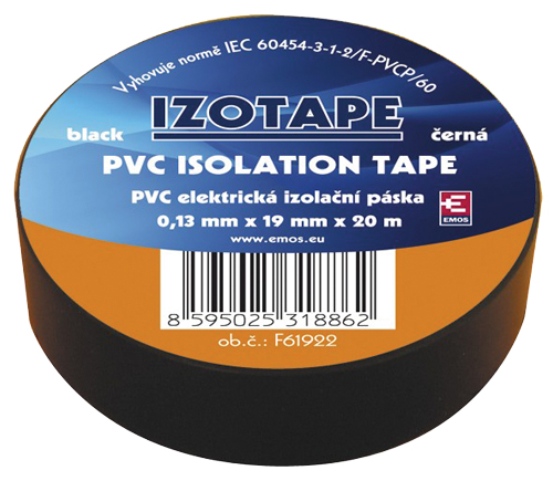 Páska izolačná PVC 19/20m čierna EMOS