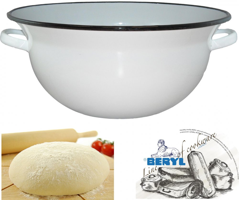 kráječe s ušami 34cm 7,5 l smalt biely