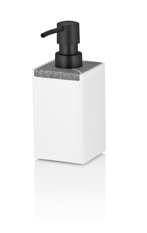 KELA Dávkovač mydla Cube polyresin biela 300 ml KL-23694