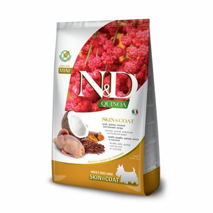 N&D - Quinoa - Skin & Coat Quail & Coconut Mini - Pro obnovu kůže a srsti pro psy malých plemen balení 2,5 kg 2,5 kg