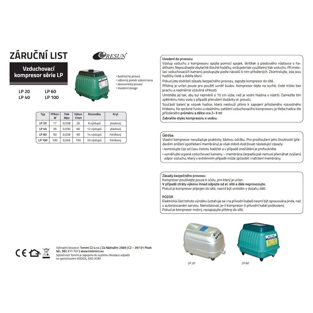 Vzduchovací kompresor LP-100