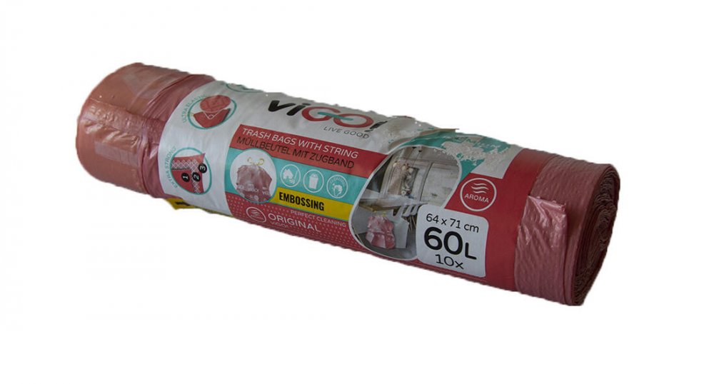vrecia na odpadky zaťah. 60l (10ks) 64x71cm 4 SEASONS aróma MALINY