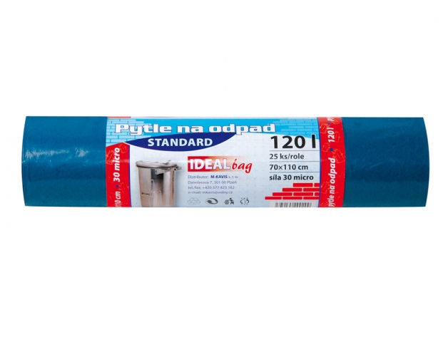 Vrece na odpad STANDARD 70x110cm 120l 30 mic 25ks