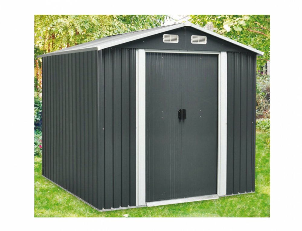 Domček STANLEY IV záhradný antracitový 5,6m2 2,38x2,36x2,06cm