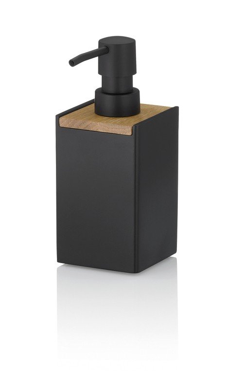 KELA Dávkovač mydla Cube polyresin čierna 300 ml KL-23689