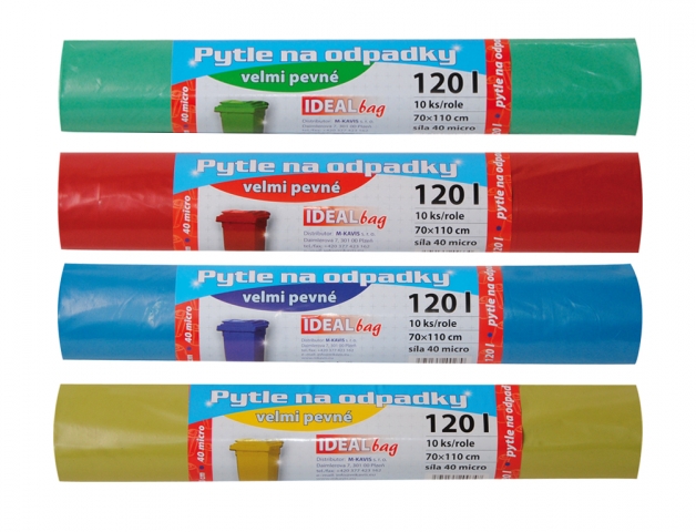 Vrece na odpad FAREBNÝ 70x110cm 120l 40 mic 10ks