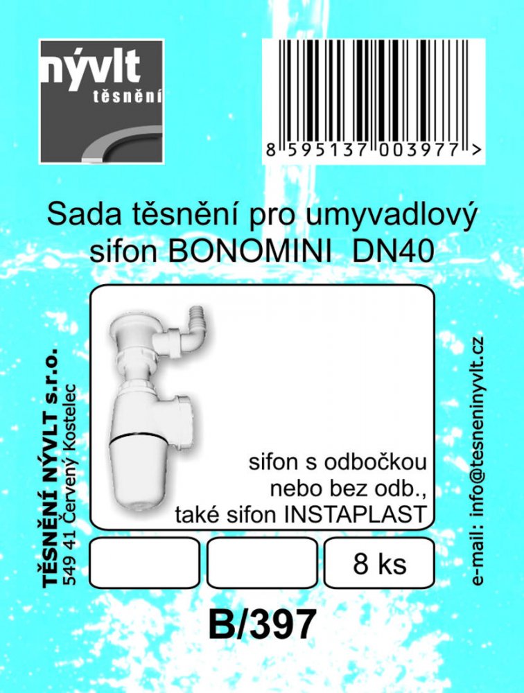tesnenie umýv.sifón BONOMINI sada 8díl. B/397