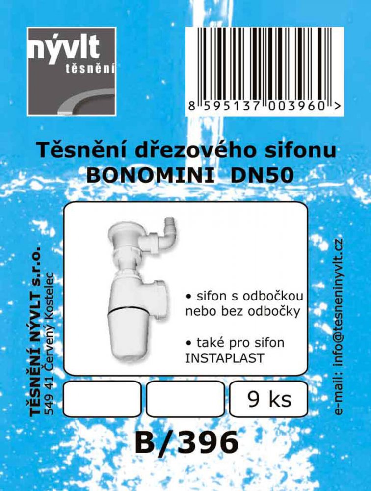 tesnenie drez.sifón BONOMINI sada 9díl. B/396