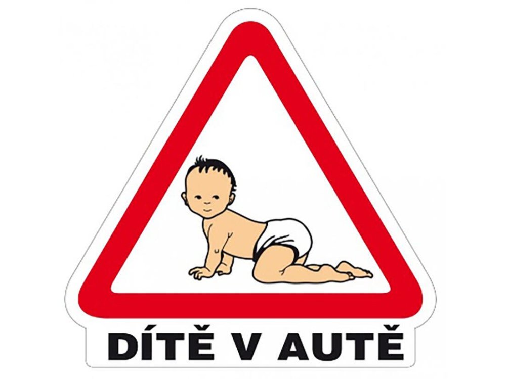 samolepka - DIEŤA V AUTE 160x155mm