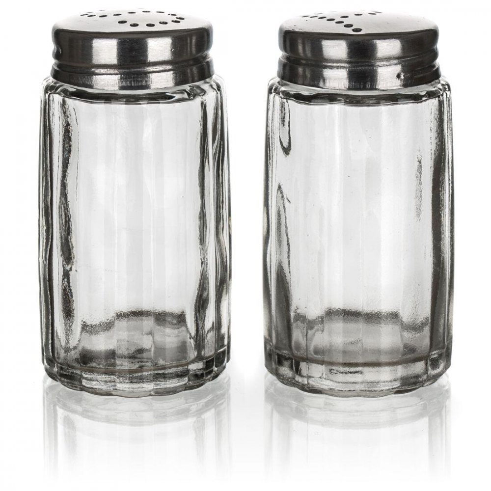 soľnička a korenička MONO 40ml sklo / nerez (2ks)