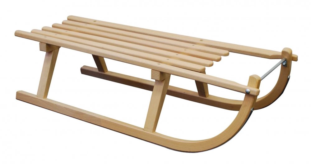 Drevené sane SULOV® DAVOS, sedák drevo, 100cm