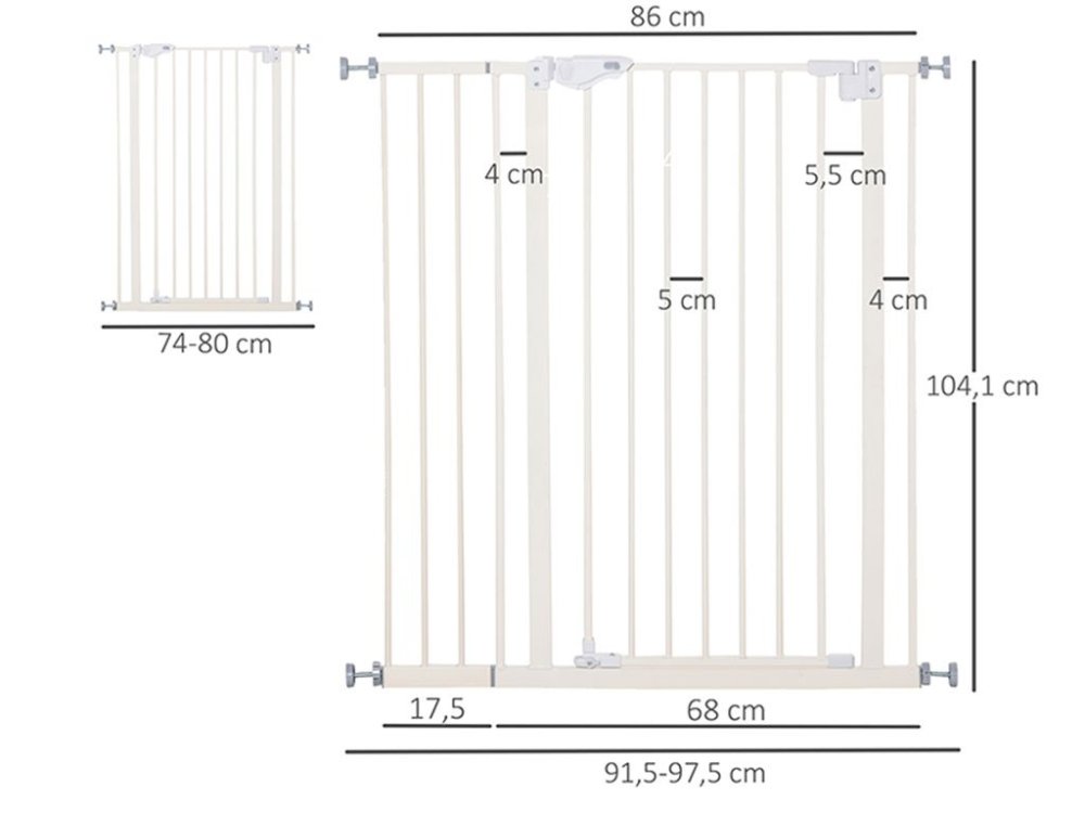 Zábrana do dverí pre psov PAWHUT D06-095 74-97,5 x 104 cm