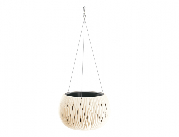 Obal na kvetináč SANDY BOWL WS 3v1 závesný matný béžový O 29x20cm