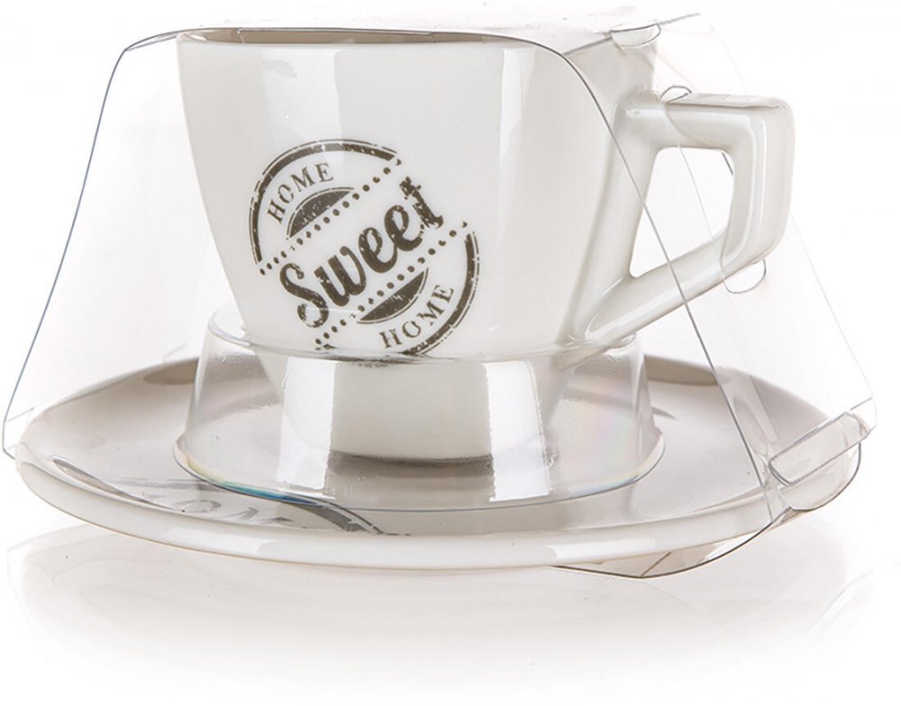 šálek + podšálek 120ml SWEET HOME porcelánový