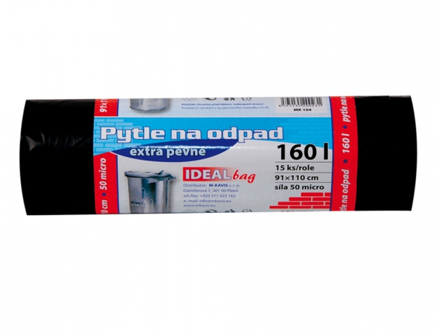 Vrece na odpad EXTRA PEVNÝ 91x110cm 160l 50 mic 15ks