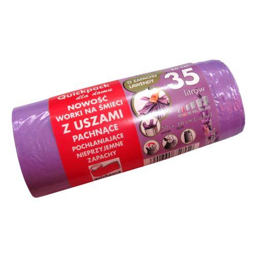 vrecia na odpadky s ušami 35l (26ks) 50x56cm s arómou LEVANDULE 8u