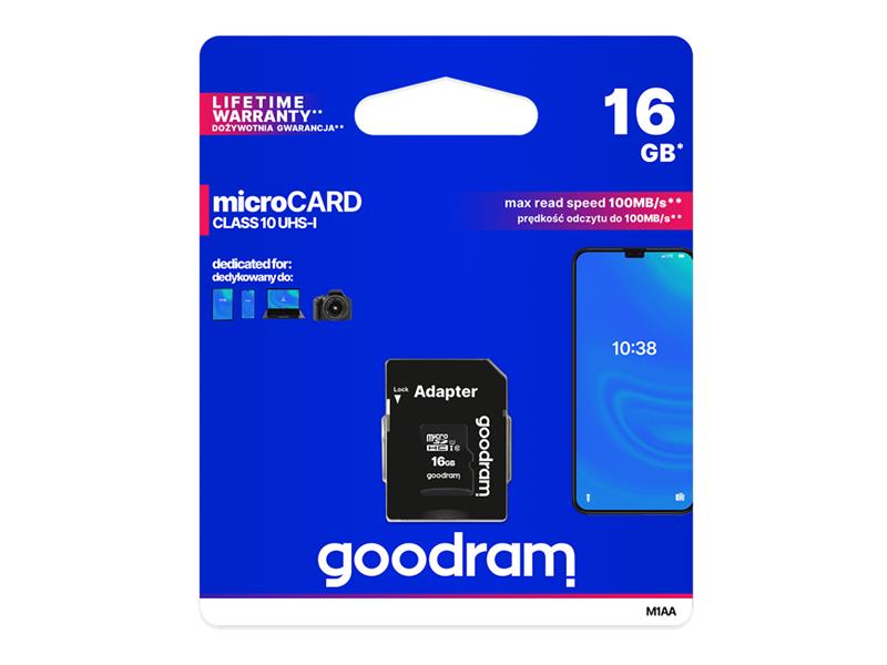 Karta pamäťová GOODRAM micro SD 16 GB s adaptérom