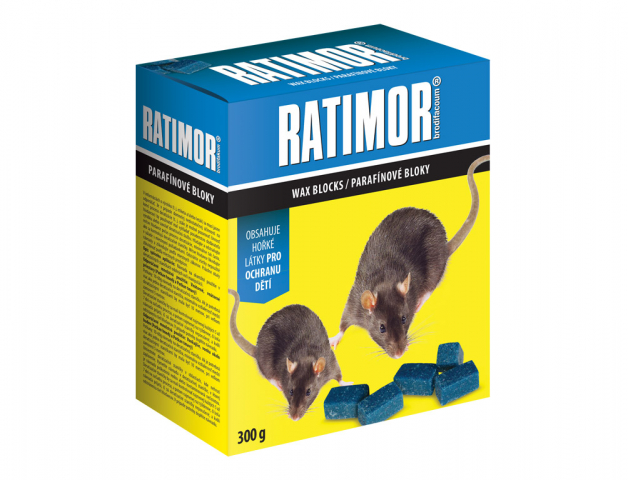 Rodenticíd RATIMOR parafínové bloky 300g