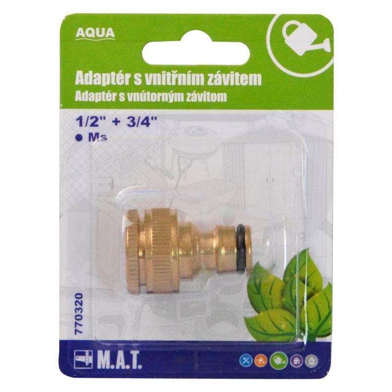 adaptér s vnútorným závitom 1/2 "+ 3/4" Ms AQUA