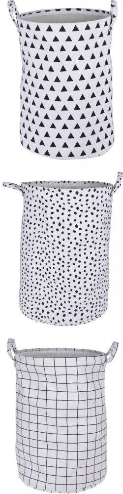 kôš na špinavé prádlo guľatý s úchytmi pr.38x55cm 100% BA / polyester mix dekorov
