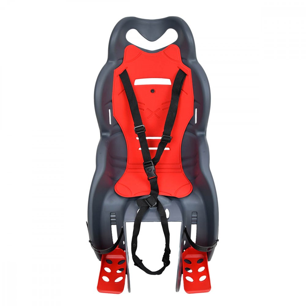 Zadní dětská cyklosedačka FLORIDA 9 - 22 kg, na zadní nosič, šedo-červená