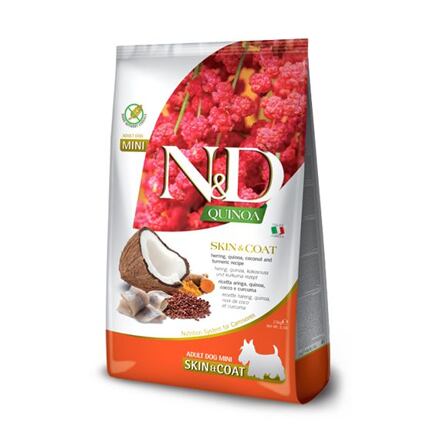 N&D - Quinoa - Skin & Coat Herring & Coconut Mini - Na obnovu kože a srsti pre psov malých plemien 800g