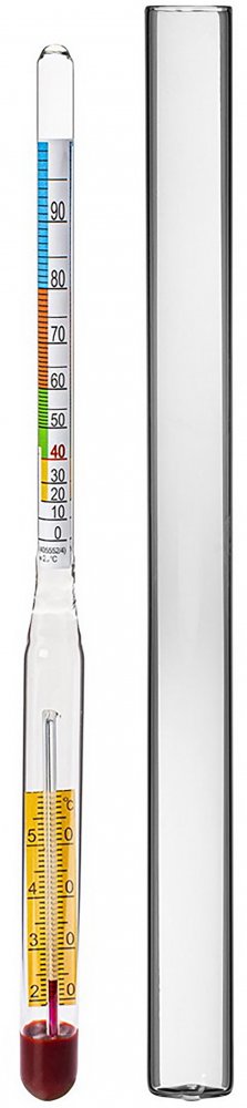 Alkoholmeter s teplomerom 0-95%