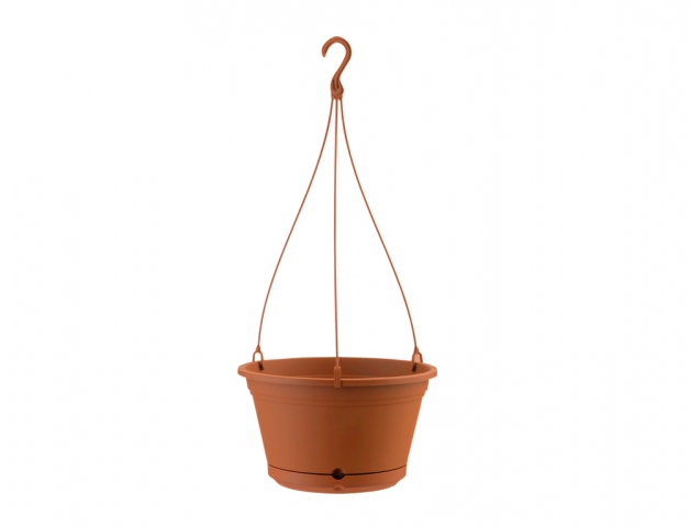 Kvetník závesný AIR + podmiska plastový terakota 6l O 29x16cm